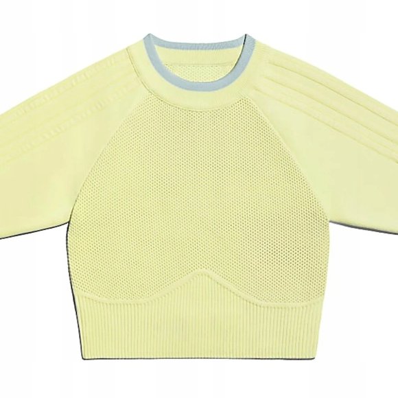 Adidas Women's Ivy Park Yellow Tint Knit Crop Top Size xs GR1492 - Picture 1 of 1